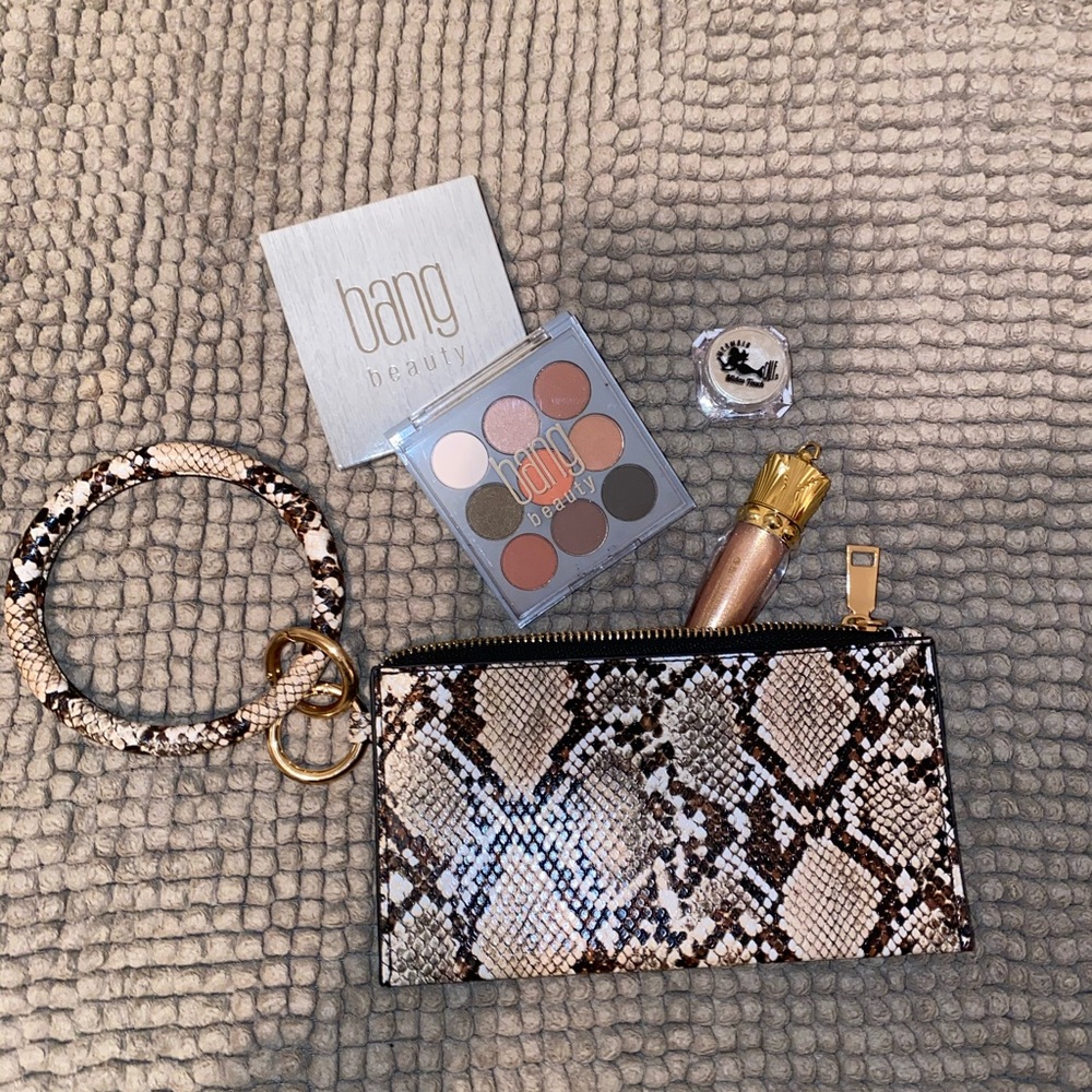 Snakeskin keychain wristlet